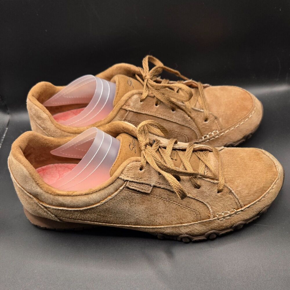Skechers Bikers Curbed Suede Leather Comfort Sneakers NEW Womens 9.5